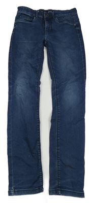 Tmavomodré teplákové skinny fit rifle Kids