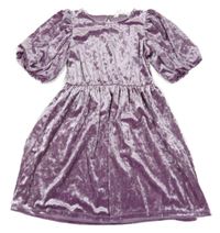 Lila zamatové šaty H&M