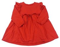 Červené teplákové šaty s volánikmi F&F