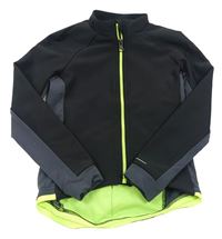 Černo-tmavošedá softshellová bunda Decathlon
