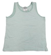 Mentolovošedo-biely pruhovaný crop top alive