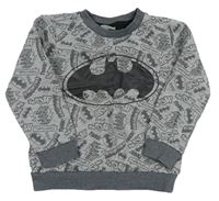 Sivo-tmavosivá melírovaná mikina s Batmanem