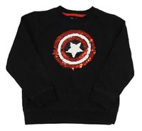 Čierna mikina so znakem z překlápěcích flitrů - Avengers H&M