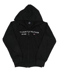 Čierna prepínaci mikina s logom a kapucňou zn. Tommy Hilfiger