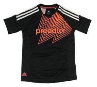 Černé funkční sportovní tričko s nápisem a vzorem Adidas