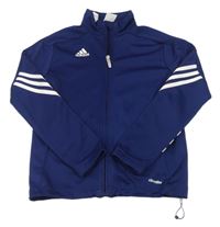 Tmavomodro-bílá funkční sportovní propínací mikina Adidas