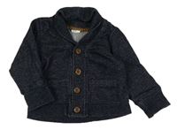 Tmavomodrá melírovaná prepínaci mikina H&M