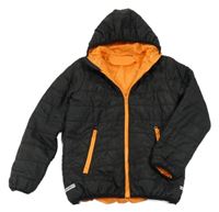 Černá prošívaná šusťáková zateplená bunda s kapucí Result