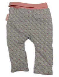 Sivo-ružové bodkovaná é melírované zateplené turecké tepláky Liegelind