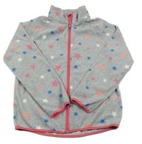 Sivá melírovaná fleecová prepínaci mikina s hviezdičkami H&M