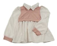 Bílo-starorůžová tunika SHEIN