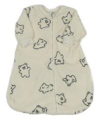 Bílý plyšový spací pytel s medvídky 