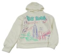 Smotanová mikina s potlačou a kapucňou PRIMARK