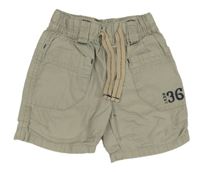 Světlebéžové plátěné kraťasy s číslem Next