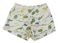 Biele kraťasy s Peppa Pig a lístečky a banány
