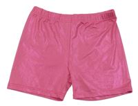 Tmavoružové trblietavé elastické legínové kraťasy