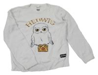 Biely chlpatý sveter s Hedvikou a flitry - Harry Potter C&A