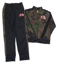 2Set - Army-černá propínací sportovní mikina s logem + tepláky Air Jordan 