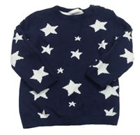 Tmavomodrý sveter s hviezdami H&M