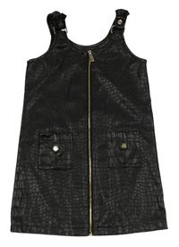 Čierne vzorované koženkové prepínaci šaty River Island