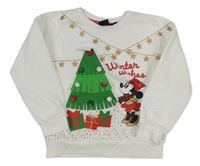 Bílá mikina s Minnie a stromkem Primark