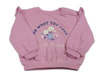 Ružová mikina s kvetmi a volánikmi zn. M&S