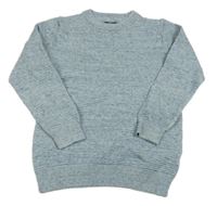 Modrý melírovaný žebrovaný svetr Next