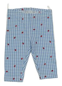 Modro-biele kockované capri legíny s lienkami C&A