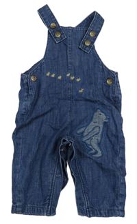 Modré podšité laclové rifle s medvědem M&S