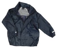 Tmavomodrá šušťáková nepromokavá bunda s ukrývací kapucňou Result