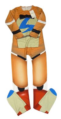 Nové - Hnědo-béžovo-modrý overal