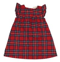 Červeno-čierno-biele kockované trblietavé šaty H&M