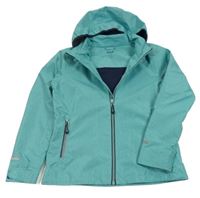 Tyrkysová vzorovaná šusťáková jarní funkční bunda s kapucí Crivit