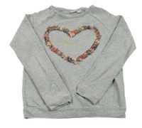 Sivá melírovaná mikina so srdcem Name it