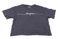 Lilkové crop tričko s nápisom Pepperts