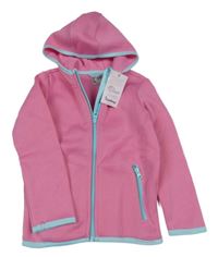 Nové - Růžová pletená propínací mikina s kapucí Impidimpi