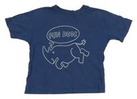 Tmavomodré tričko s nosorožcem Zara