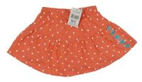 Nové - Korálová bodkovaná á bavlnená sukňa s všitými kraťasy Matalan