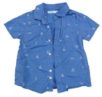 Modrá košile s loďkami a majáky Mayoral