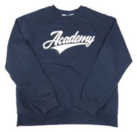 Tmavomodrá mikina s nápisom H&M