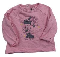 Ružová melírovaná ľahká mikina s Minnie Disney