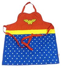 Červeno-modrá vzorovaná zástěra - Wonder woman