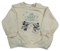 Smotanová mikina s Mickeym a Minnie zn. H&M
