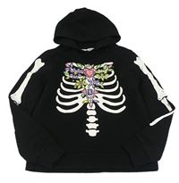 Černá mikina s kostmi a kapucí H&M