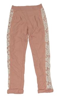 Starorůžové tepláky s krajkou H&M