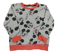 Sivo-červená mikina s Mickeym George