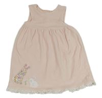 Svetloružové zamatové šaty s čipkou Nutmeg