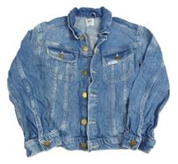 Modrá rifľová bunda s vreckami H&M