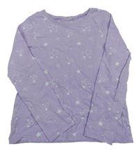 Lila pyžamové triko s hvězdičkami 