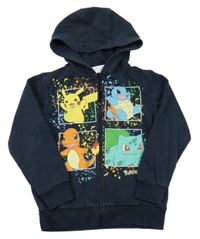 Tmavomodrá prepínaci mikina s Pokémony a kapucňou Next